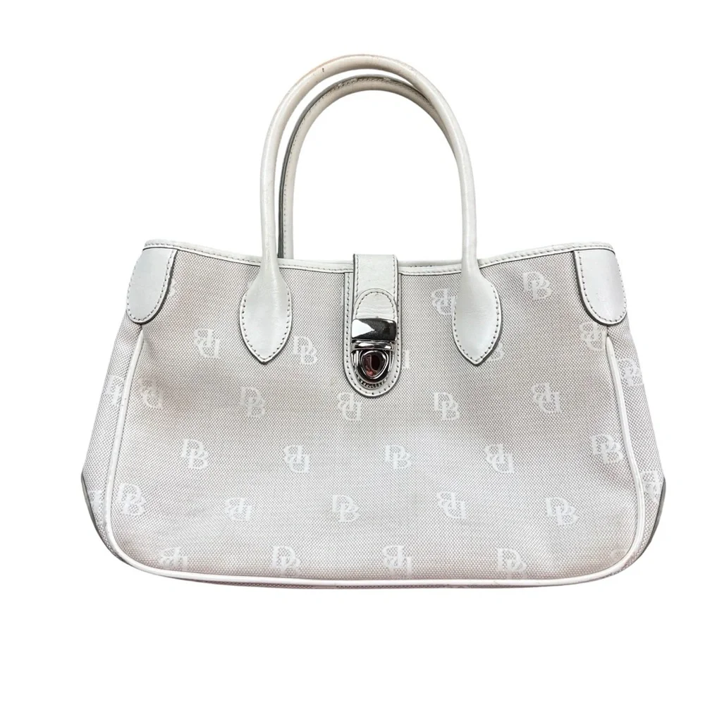 Dooney & Bourke Cream‎ Satchel with Logo Pattern Shoulders Bag
